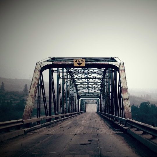 Moody view of an old bridge.